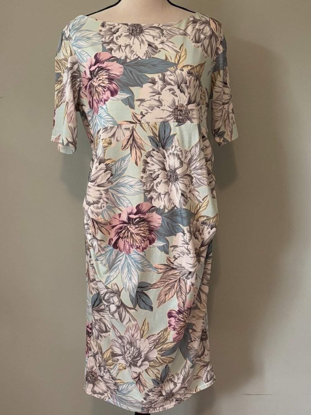 ASOS Floral Print Empire Seam Midi Dress Size 10 Like New